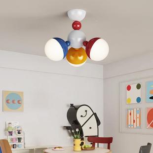 色彩儿衣童房吊灯奶油585多巴胺女孩主卧灯男孩房间卧室风灯帽间