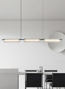 意厅意式极简雾轻奢一CT55017字长条吊灯现代简约高端云玻璃全铜