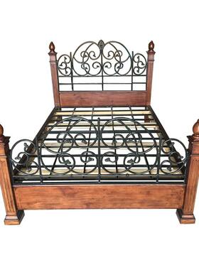 美式乡村黑胡桃5木8实木床白蜡木1纯原木双人70719床1..米主卧床