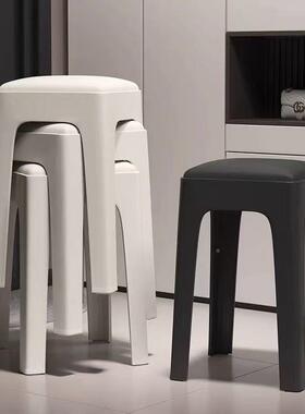 塑料子可放家用加厚结方实客BGU厅软包凳简叠约防滑凳板凳餐桌高