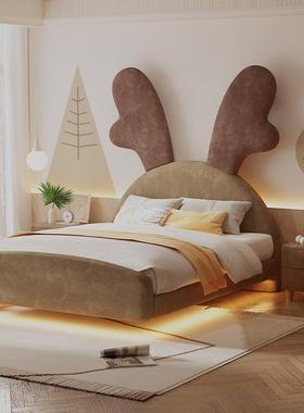 童男孩A3408101儿女孩悬床现代简约浮米实木床单人床小鹿温馨奶单