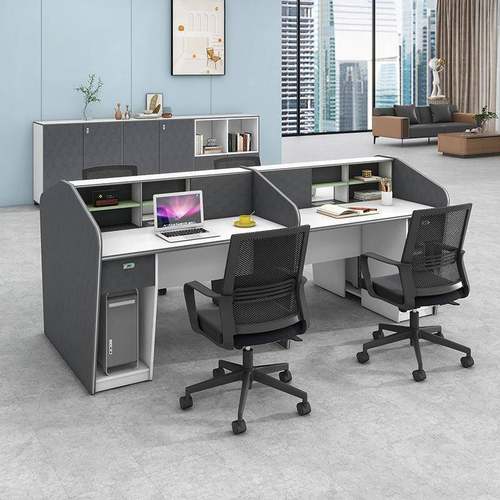 一体职人员办公桌公椅桌组合办公JY-F018家具简约现代电脑桌2位办