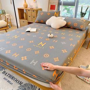 V45纯棉磨毛床笠床罩四O件套款 单冬件F769SSM7珊瑚夹绒带裙边棉加