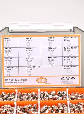 200pcPs公制21989M6M8M10英制制1/4SE1/8NTA黄油嘴美套装--QP152