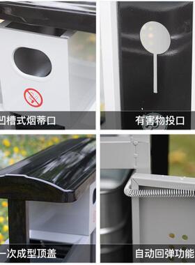 销户外直不锈钢四分类垃场圾商景区市政箱环卫52151垃圾分类箱