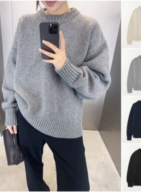 ROW Ophelia 博主同款经典重磅廓形羊毛羊绒慵懒时髦套头毛衣女