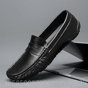 新款皮鞋透男季2025新男士真皮休闲 鞋秋款牛皮气商务男鞋百搭豆