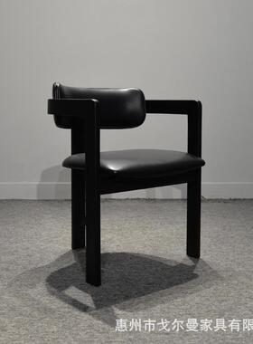 戈尔曼意店式极简潘椅普洛纳扶手餐88763实木新中式酒餐椅