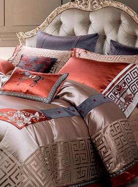 AF767HS7M0套L新款800T高锦缎长绒棉提花床上件四床品欧式宫1廷多