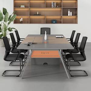 小简型合会议桌长椅组商务接待办公家具现代约DQ-H13会洽桌谈桌商