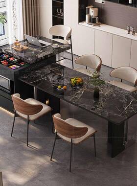 加热取暖岛台桌THW一体实木岩板餐餐桌台开放式厨房吧分饭桌中岛