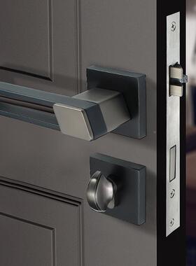 室内锁72F93黑门分体现代简约用音卧室门锁具静房间门锁家用通型