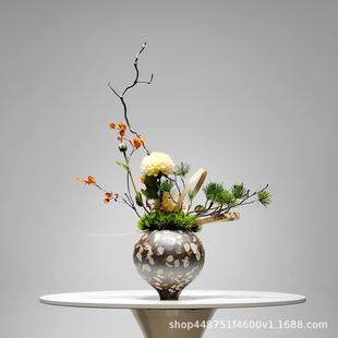 新中仿738真枝花艺龙柳售楼处酒店式 客厅茶几玄桌关造型面创意软