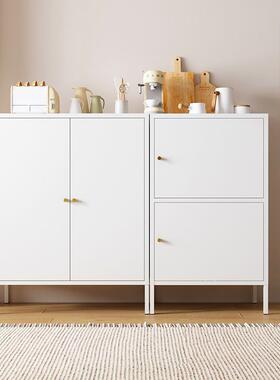 餐铁RFV艺边柜铁艺储物柜柜玻璃门收物纳简约多功能碗柜置架超薄