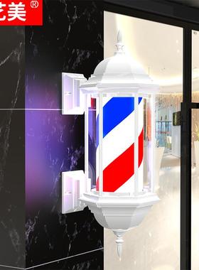 复古LED美发灯理发转店门口旋转小灯灯发廊美359发店转灯超亮防水