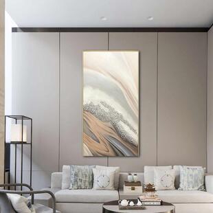 手绘油画新滩中式子现代约客430厅装饰画玄关抽象壁画海简沙轻奢