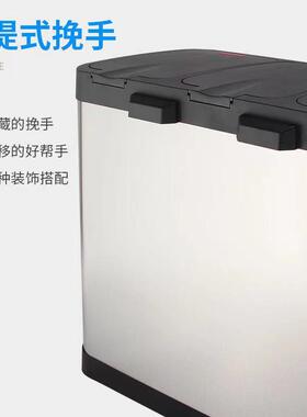 大容量纳家用带盖垃圾不锈钢分类桶学校办公室踩创81516意收桶方