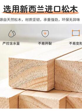 实木书柜物儿童全储物柜简易置地书架落自由组合松木带PPJ门mω