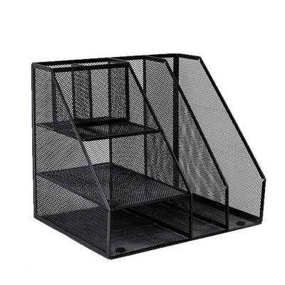 BNW8F2栏3联办公室桌面文架金收纳盒书架资料收件属纳置物架1铁文