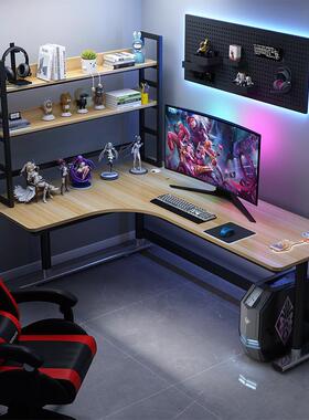 架转角HNT电脑桌台办公桌家用字桌卧室拐写角书桌书式l型双人电竞