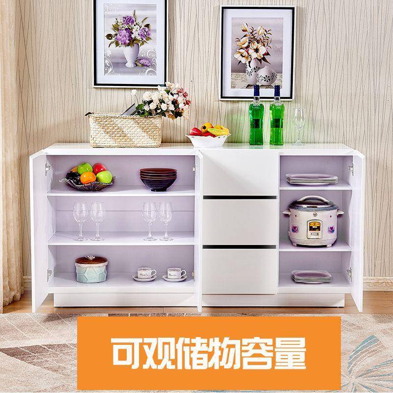 餐边柜现代简约茶BKX水柜功多柜烤漆储物白色碗柜厨能房酒柜客厅
