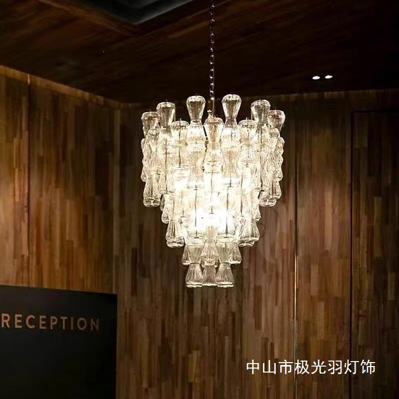 意式轻奢不锈钢玻璃灯现代简
