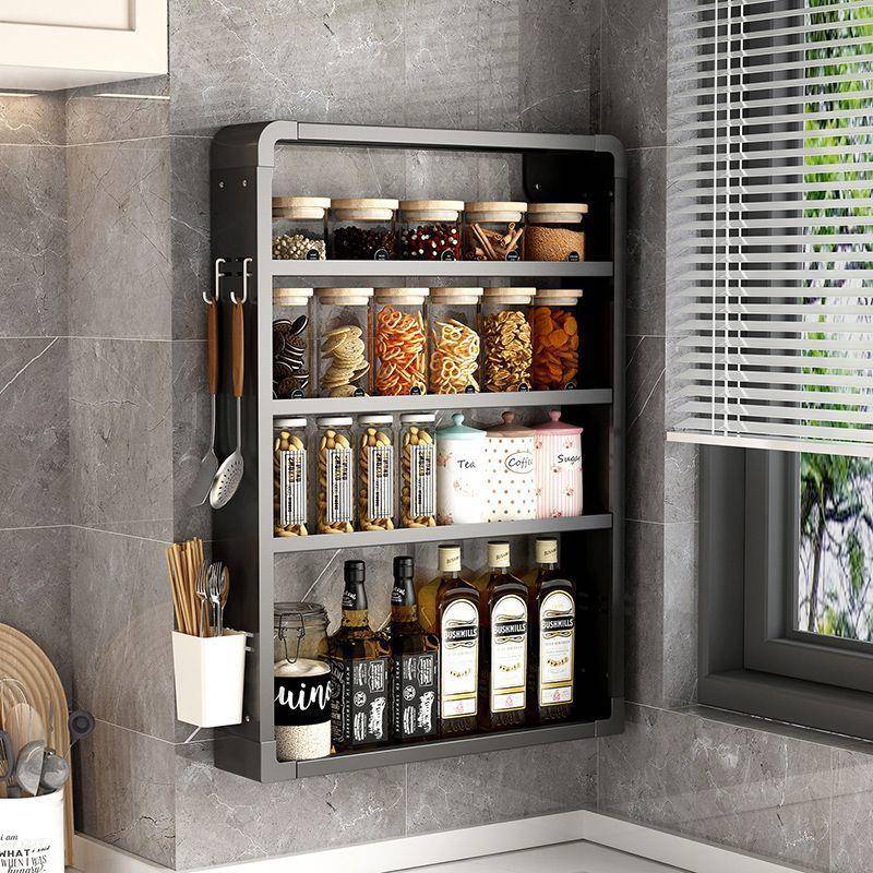 厨房调料调味品置架免孔打挂式家用油物盐壁AL酱醋多层多功能收纳