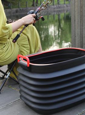 宁伸邦缩桶车94用备箱后纳箱垃圾收桶杂物桶水桶黑色带盖60L汽车