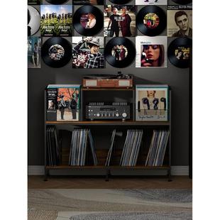 Edenjoy中世纪黑胶唱片柜覆古功率放大器机架大容量双边黑胶唱片