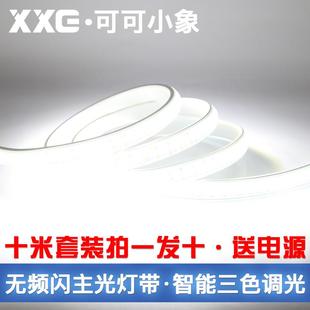 超亮无频闪led灯带三色变色客厅吊顶家用白户外防水卧室双排变光