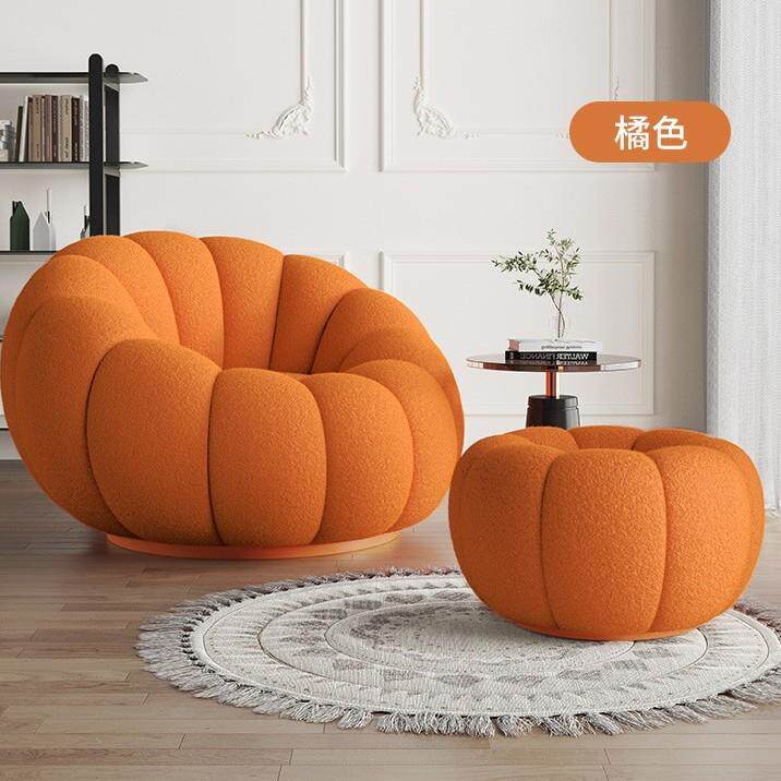 懒人沙发卧室阳台休闲椅旋转单双人沙发可躺可睡南瓜沙发椅简约新