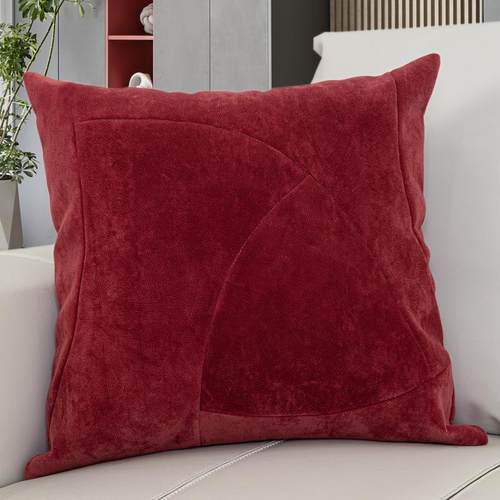 现代简约样板间红色大抱枕加厚进口绒面弧形拼接靠枕沙发靠垫床头