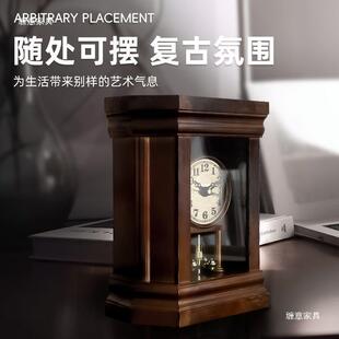 中国风古钟表卧室家用座钟客厅仿古摆钟美式桌面摆件钟表台式坐钟