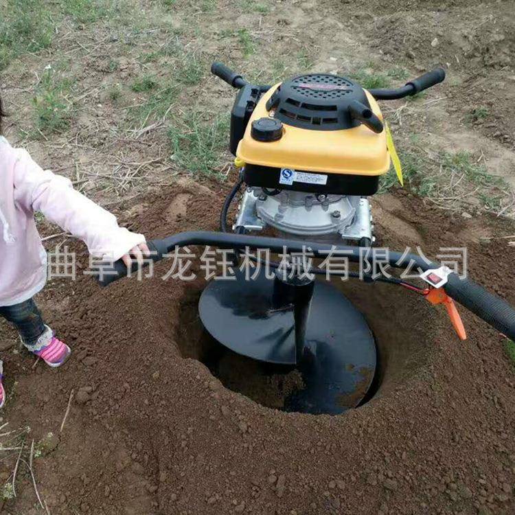 新款多用途挖坑机手动便携式挖坑机龙钰52cc手提式植树挖坑机