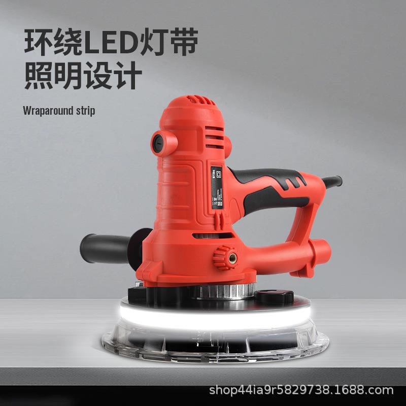 7寸手持打磨机磨墙机电动自吸带led灯短柄腻子多功能砂纸机砂光机
