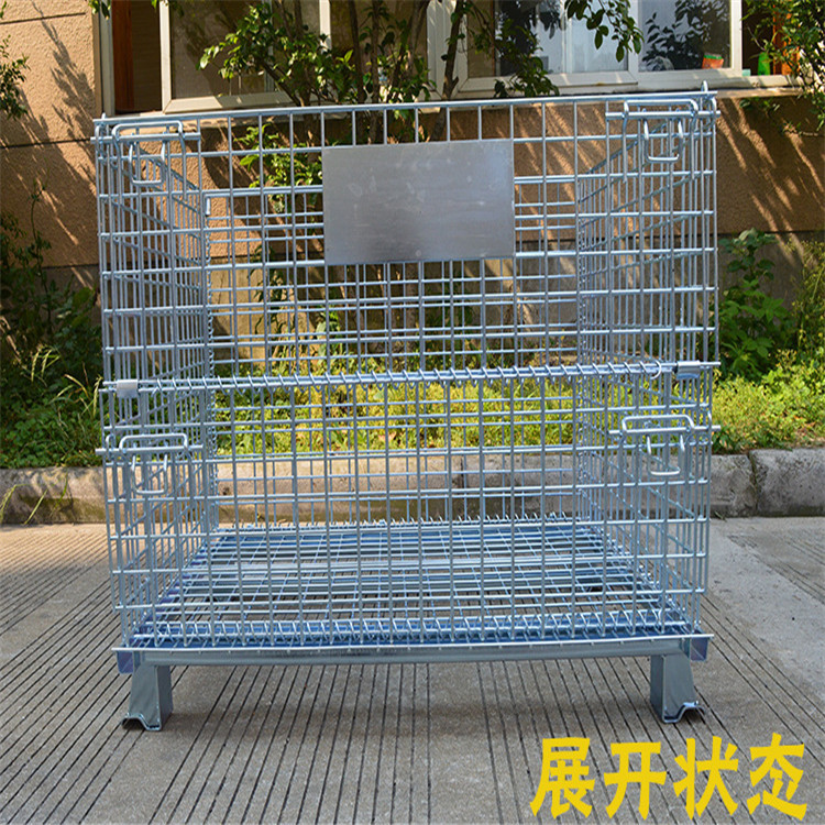 亿阔高精密折叠网格仓储笼车
