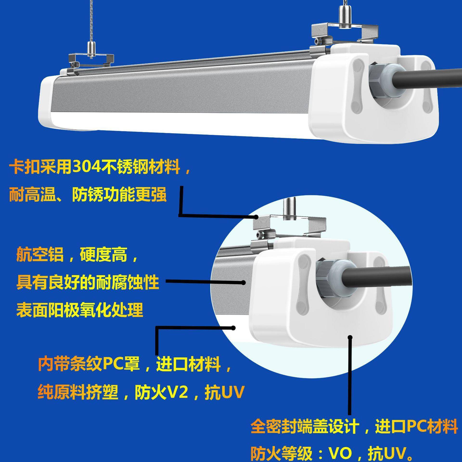 led铝塑停车场防水地下室防腐防潮灯壳贴片外壳支架套件三防灯