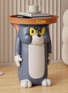 2025新款汤姆猫可爱边几移动创意卧室卡通轻奢床头柜落地摆件