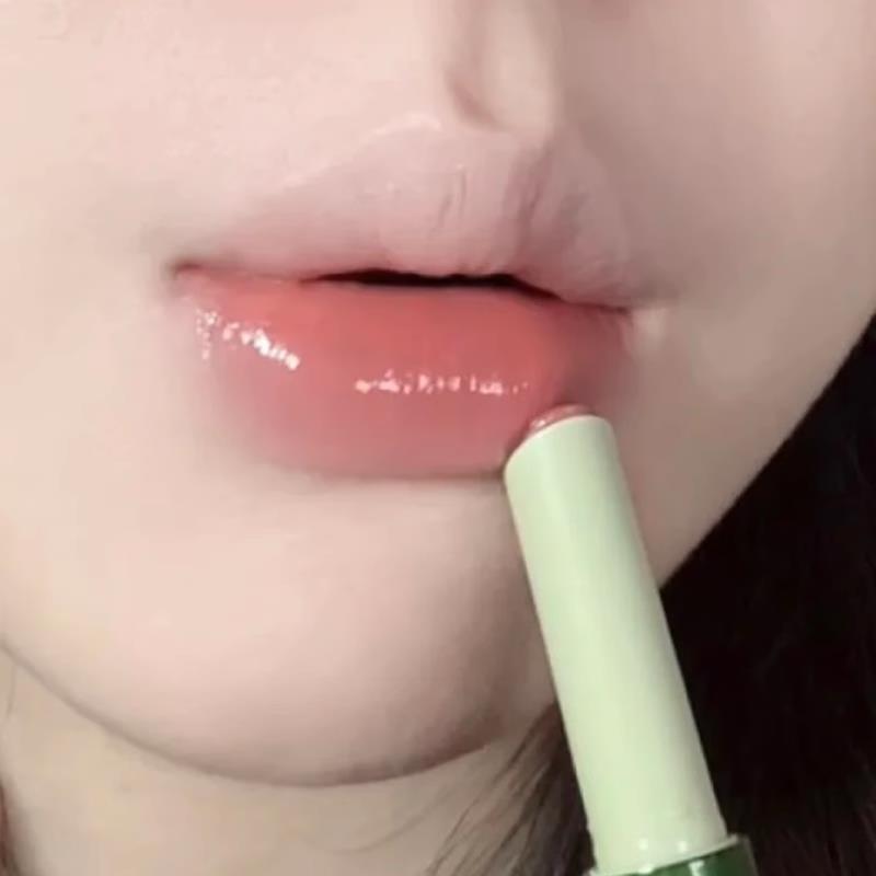 成膜不沾杯！小绿棒固体唇蜜口红镜面水光唇釉唇膏保湿滋润不掉色