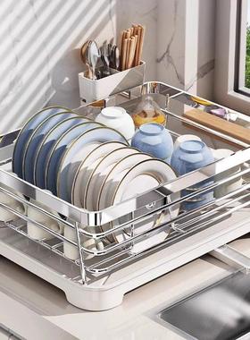 日本JSMC碗盘沥水架304不锈钢厨房沥水篮置物架放碗筷碗碟收纳层
