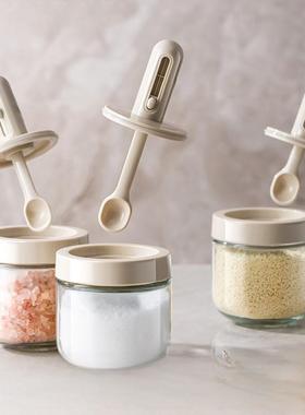 日本JSMC伸缩调味罐勺盖一体调味盒厨房调味瓶油壶密封盐罐调味罐