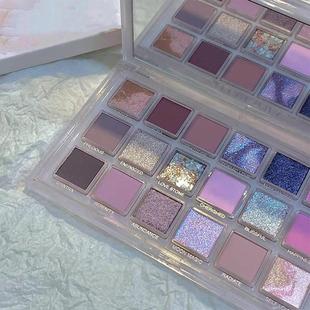 博主推荐低饱和粉紫棕绝绝子!Huda脆香米极昼玫瑰18色眼影盘