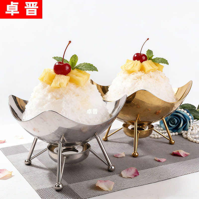 卓晋不锈钢轻奢水果盘餐饮摆盘