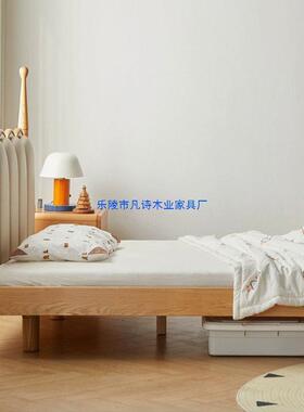 美橡黑木全实木软包儿童美式男孩女北孩OUX胡桃木单人床拱形床悬