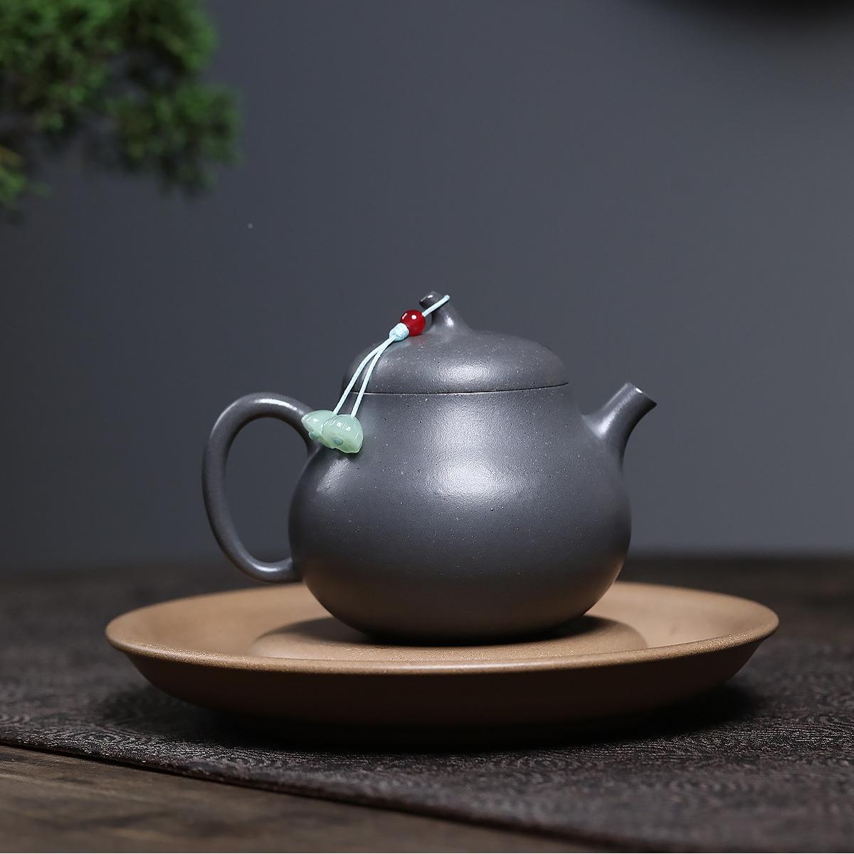 兴一件分销宜紫壶砂原矿大水潭天青泥手工制作茄薄胎ZHIFU-77瓜泡