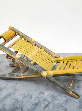 W8竹编躺椅折叠椅椅家阳台背OOW老人午用休睡椅逍遥椅传统老式靠