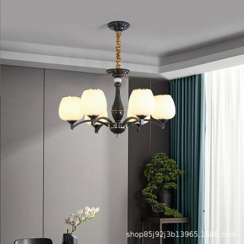 奥威美式复古乡村餐客厅全铜吊灯气铜本色简约卧莱室灯高634端大