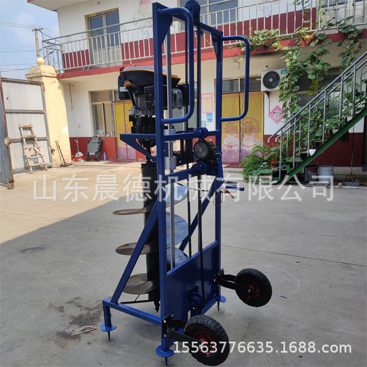 葡萄架立杆手扶汽油打孔机