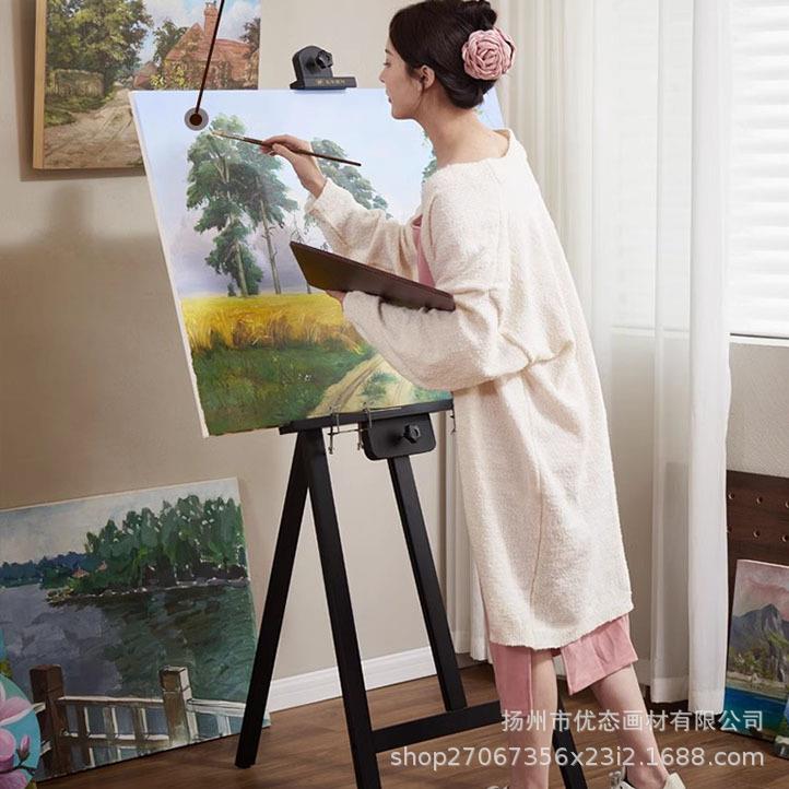 黑色画架木质支224架4K2K术素描画板架套画装美制生专用后撑木油