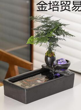 时来运风水球流饰水摆件循环水喷客泉VWY厅招财茶台桌面转鱼缸装